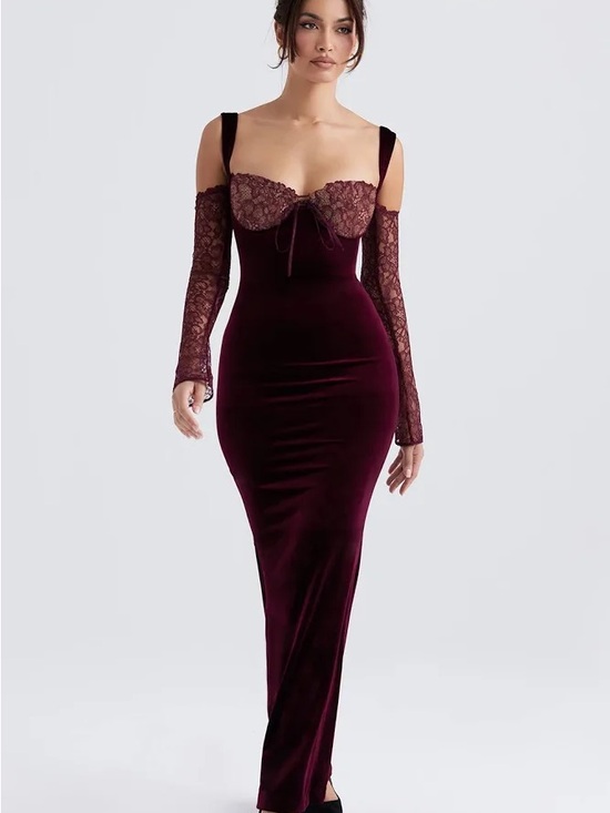 House of CB Dresses & Skirts - House of CB Ivy Black Cherry Velvet Dress